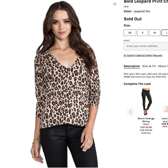 Joie V-Neck Leopard Print Chyanne Sweater - Picture 11 of 12